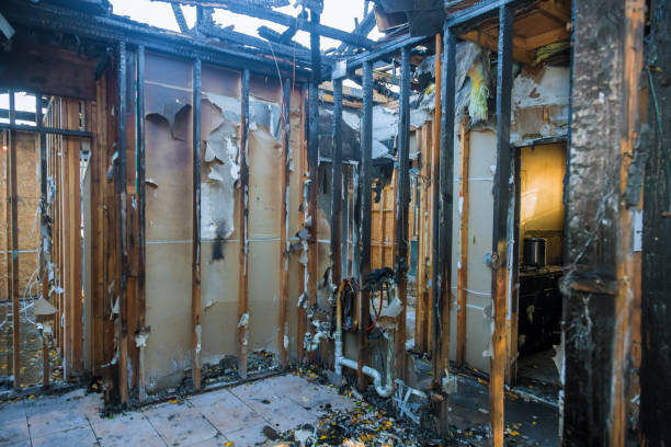 Professional Fire Damage Restoration technician working in Vassar, MI